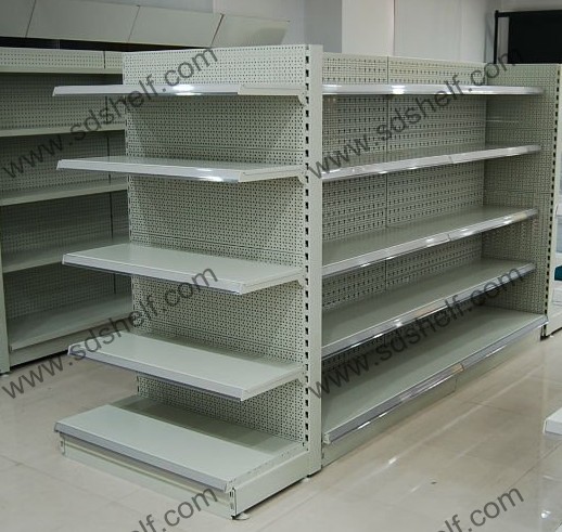 american style shelf with perforated holes