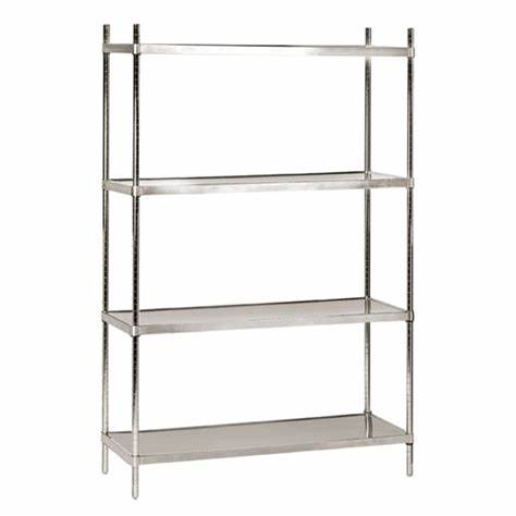 solid stainless steel shelving
