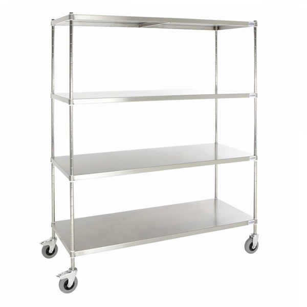 stainless steel shelves on wheels